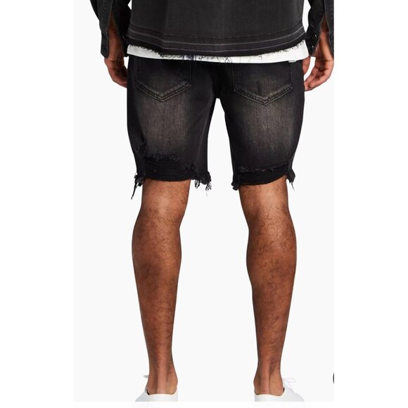 Ser.O.Ya Jack Shorts NWT Distressed Denim Shorts Sz 32 Mens Black Modern - Picture 5 of 9